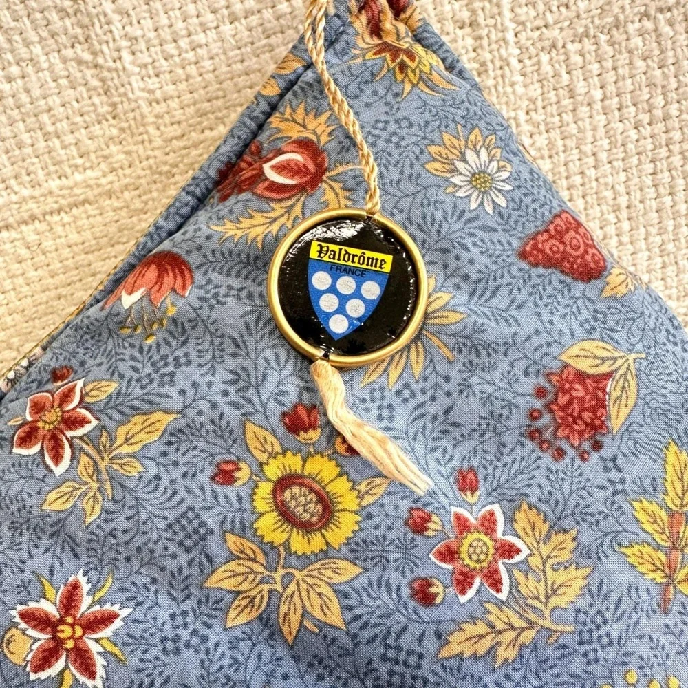 VTG Valdrome France Quilted Floral Throw Pillows Set Yellow‎ Blue Cottagecore